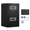 Double Doors 4.5 cu.ft Safe Box with Key Lock & Password, Safe Lock Box with Fireproof Bag, Key Rack