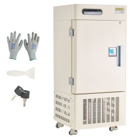 Ultra Low Temperature Freezer, 28 L, −40 Fahrenheit to −123 Fahrenheit Adjustable Temp Range, with Rollers and Digital Display