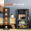 Single Door 4.0 cu.ft Safe Box with Key Lock & Password, Safe Lock Box with Fireproof Bag, Key Rack, LED Light, 2 Shelves, and 1 Cabinet for Money