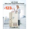 Ultra Low Temperature Freezer, 28 L, −40 Fahrenheit to −123 Fahrenheit Adjustable Temp Range, with Rollers and Digital Display